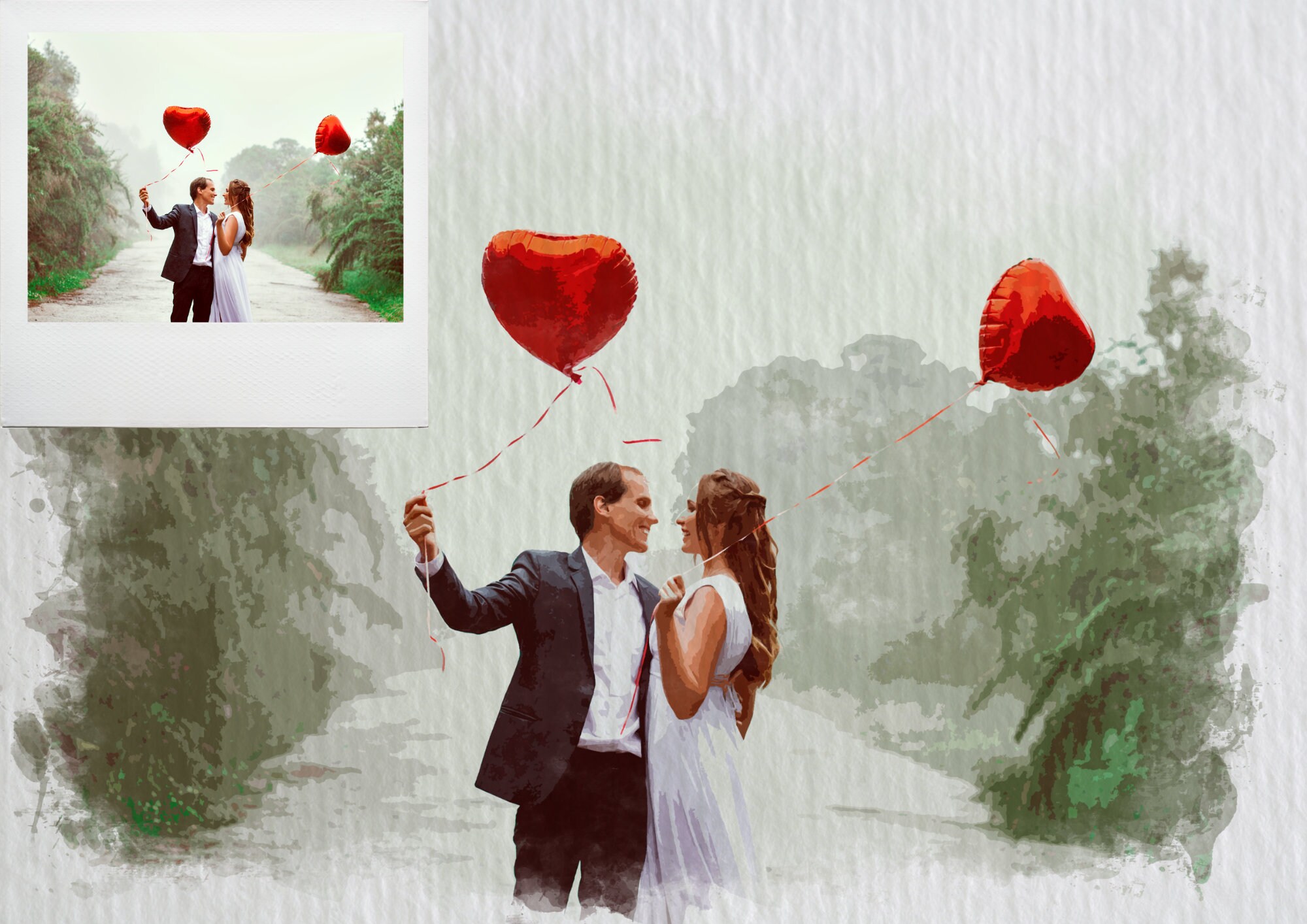 Affiche Aquarelle Personnalisée à Partir d'une Photo