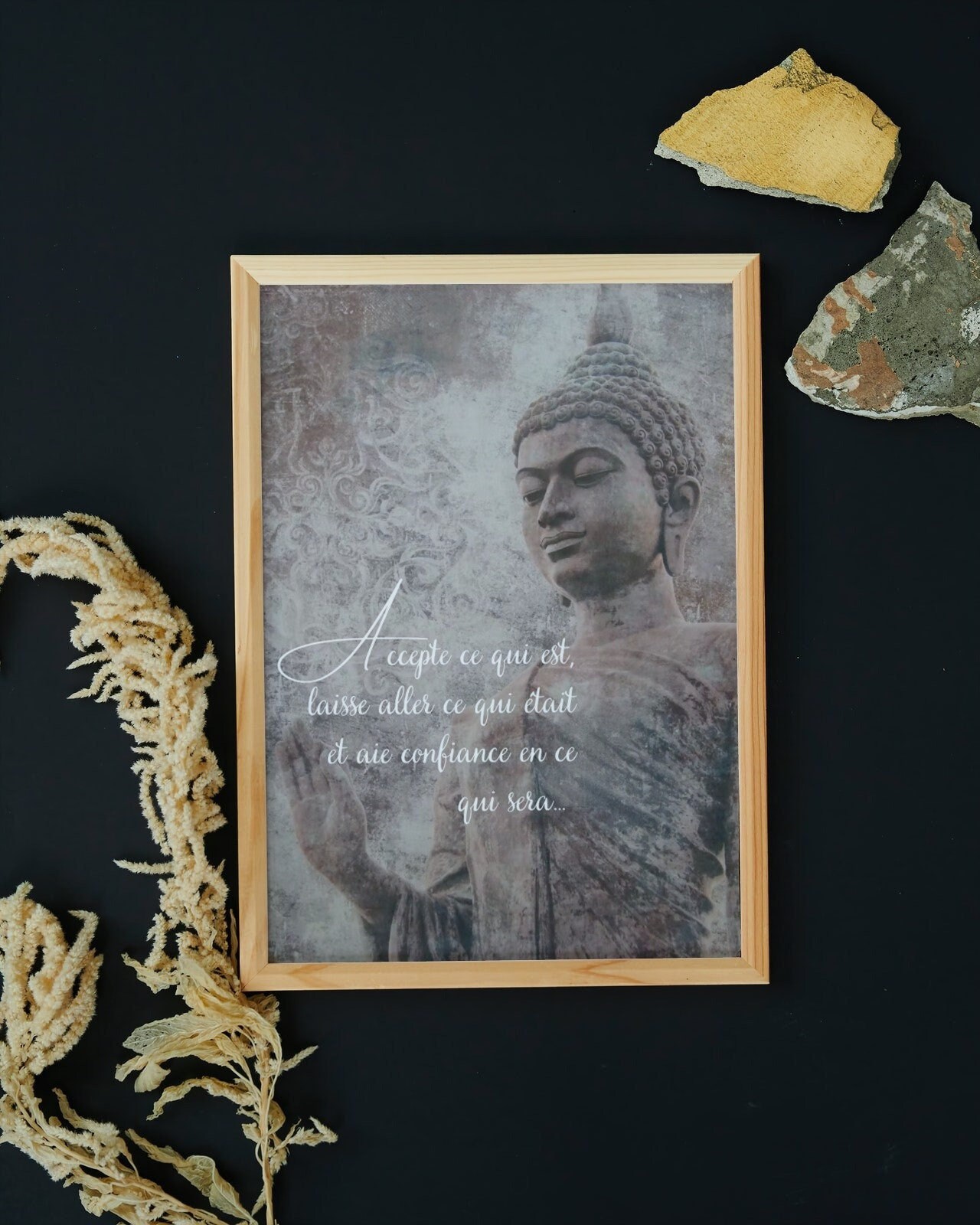 Poster Citation Bouddha Art Mural Thème Méditation Zen Yoga Sagesse