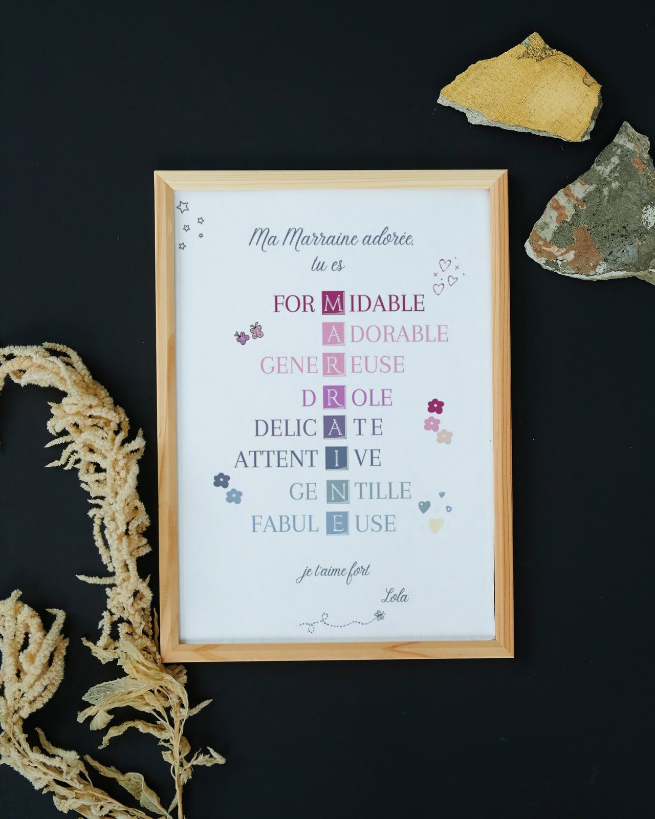 Affiche Murale Pour Un Cadeau Personnalisé à La Marraine