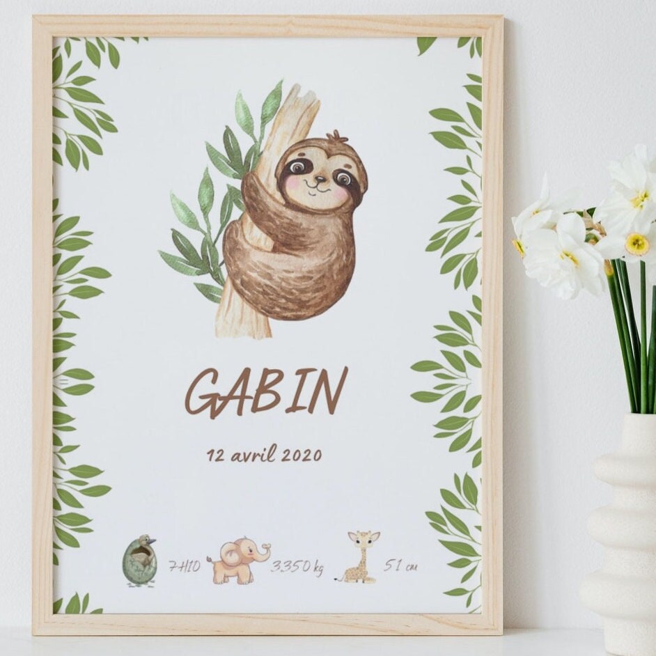 Affiche Imprimée de Naissance Pour La Chambre Des Enfants Bébé