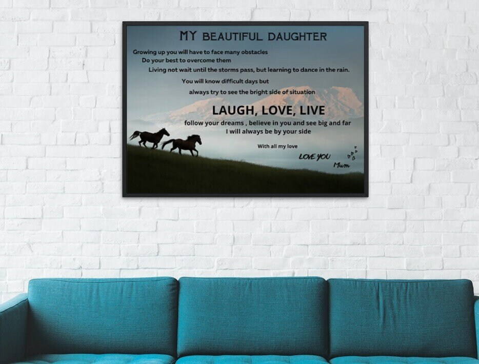 Affiche Ma Fille Cadeau Maman à Sa Jeune Fille