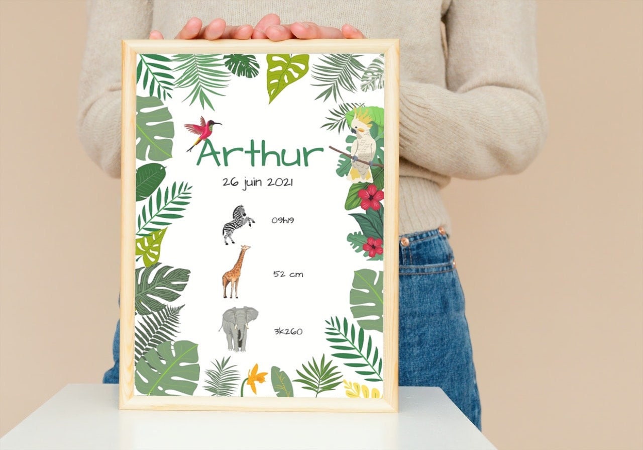 Affiche Imprimée de Naissance Pour La Chambre Des Enfants Bébé