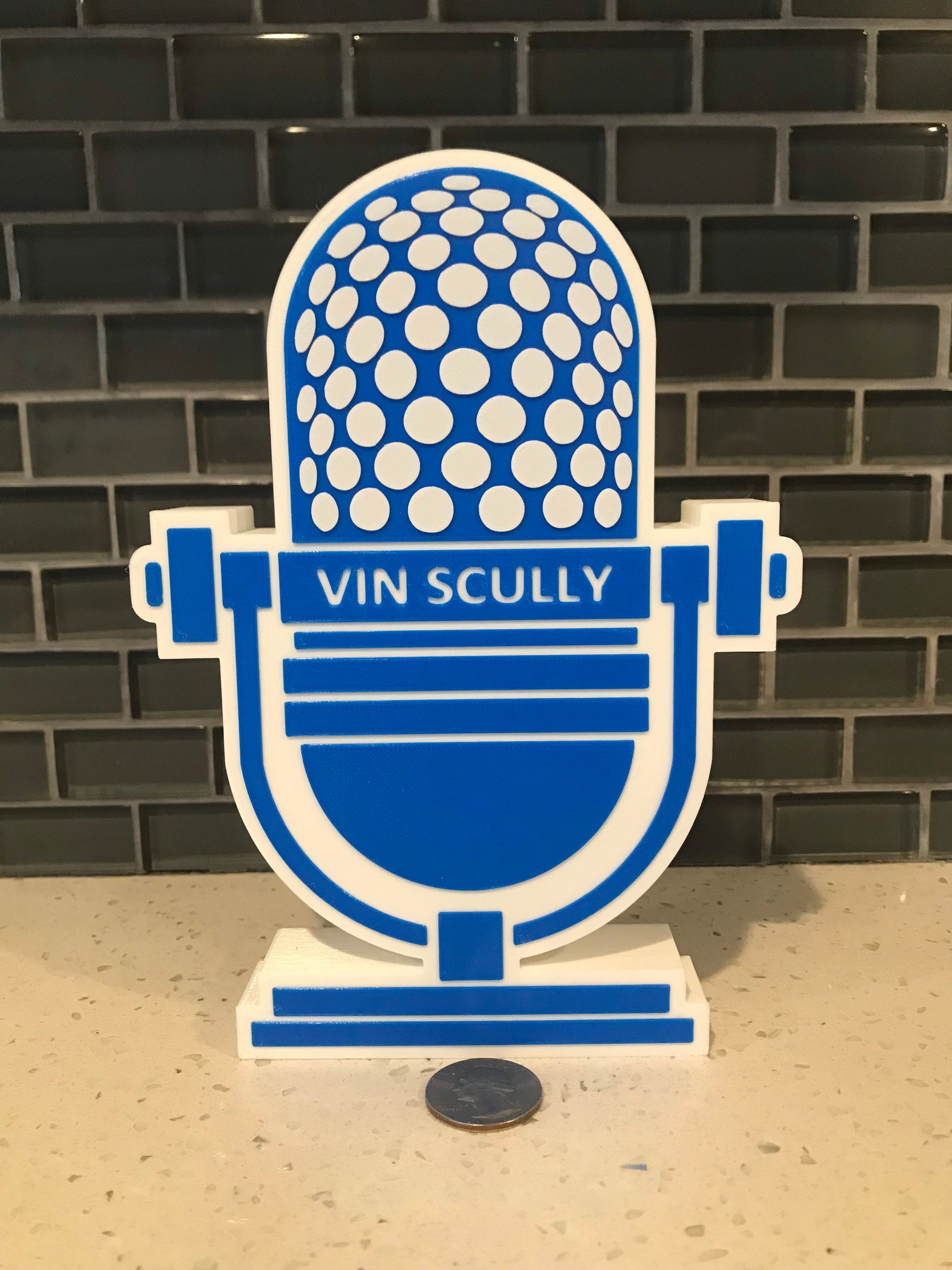 Vin Scully Signed 34.5x42.5 Custom Framed Jersey Display (PSA
