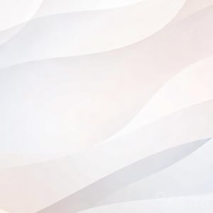 Op de afbeelding: Abstracte digitale kunst met overlappende, vloeiende vormen in tinten wit, grijs en een vleugje perzik. Het ontwerp heeft een zachte, etherische kwaliteit, met subtiele verlopen en een gevoel van beweging.