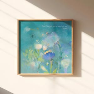 Peace I Leave With You | John 14:27 Scripture Wall Art, Abstract Floral Whimsical, Printed and Shipped Home Decor, Museum Quality Paper