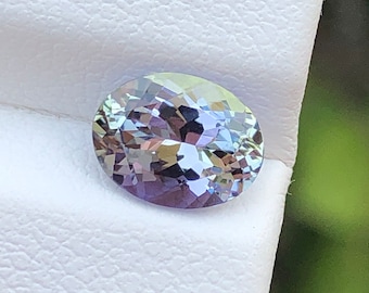 Natural Unheated Tanzanite, Rare Peacock Colour , 1.32 Ct Weight , 7.77 × 5.96 MM Size , Eye Clean , Loud peacock Colour