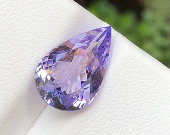 Natural Tanzanite , Light Lavender Colour , Pear Cut , 3.11 Ct Weight , 12.94 × 8.47 × 4.62 MM Size , A Good Piece For Ring , Clean