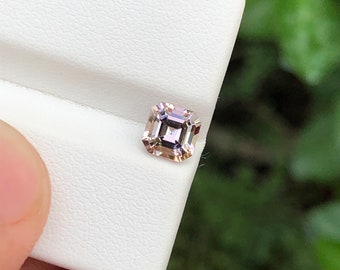 Natural Unheated Tanzanite, Asscher Cut , Champagne Colour , 0.95 Ct Weight, 5.54 × 5.58 MM Size, Loupe Clean