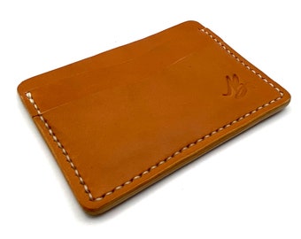 Handmade Leather Minimalist Wallet Front Pocket Wallet Vegetable Tan Leather Free Shipping on All Orders EDC