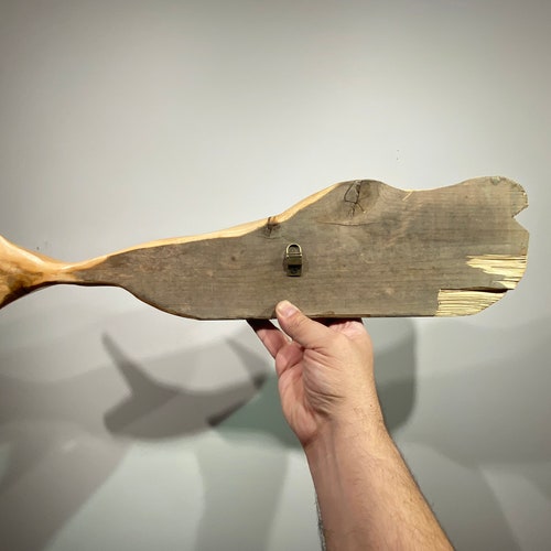 3D Carved Wooden shops Whale Hanging Wall Art Sculpture Cape Cod