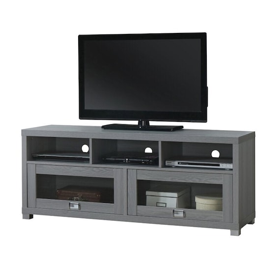 Gray Mutchler Tv Stand for Tvs up to 65 Two Glass Doors Etsy