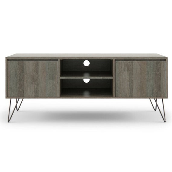Gray Solid Wood Tv Stand for Tvs up to 65 the Open Etsy