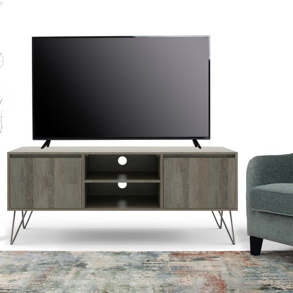 Gray Claudia Solid Wood Tv Stand for Tvs up to 65 Wood Etsy