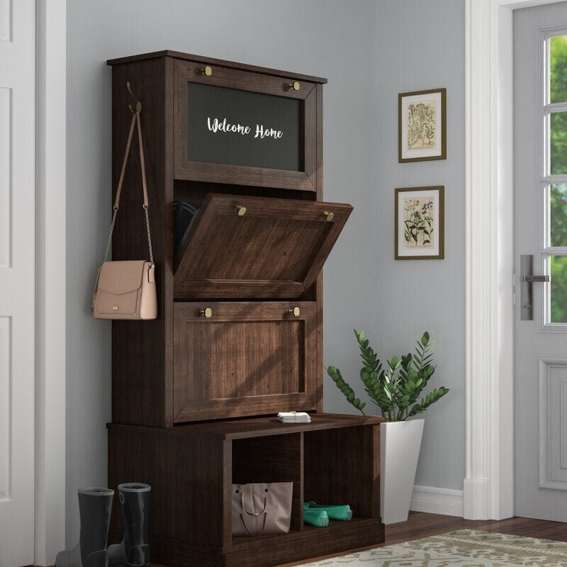 best hall tree with storage bench