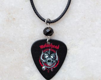 Motorhead Guitar Pick Necklace, Classic Rock Gift