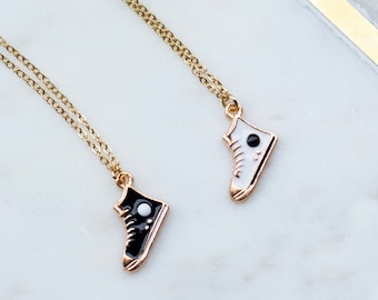 Collar con dije de zapatillas, joyas de Converse, joyas con dijes kawaii