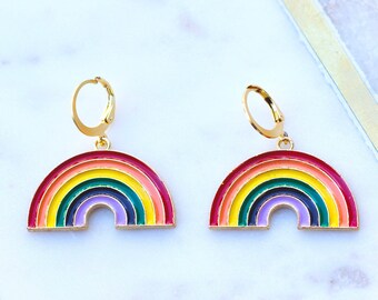 Gay Pride Rainbow Earrings, LGBTQ+ Jewelry