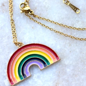 Regenbogen Pride Halskette, LGBTQ+ Schmuck, Gay Pride Feier