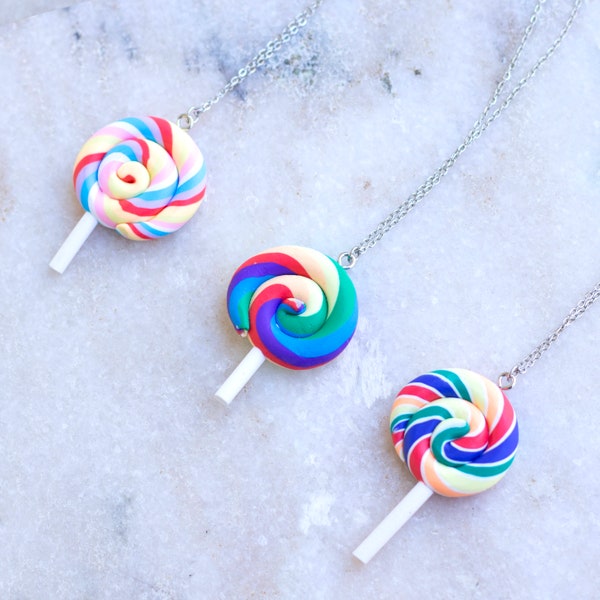 Lollipop Necklace Kawaii Candy Food Jewelry