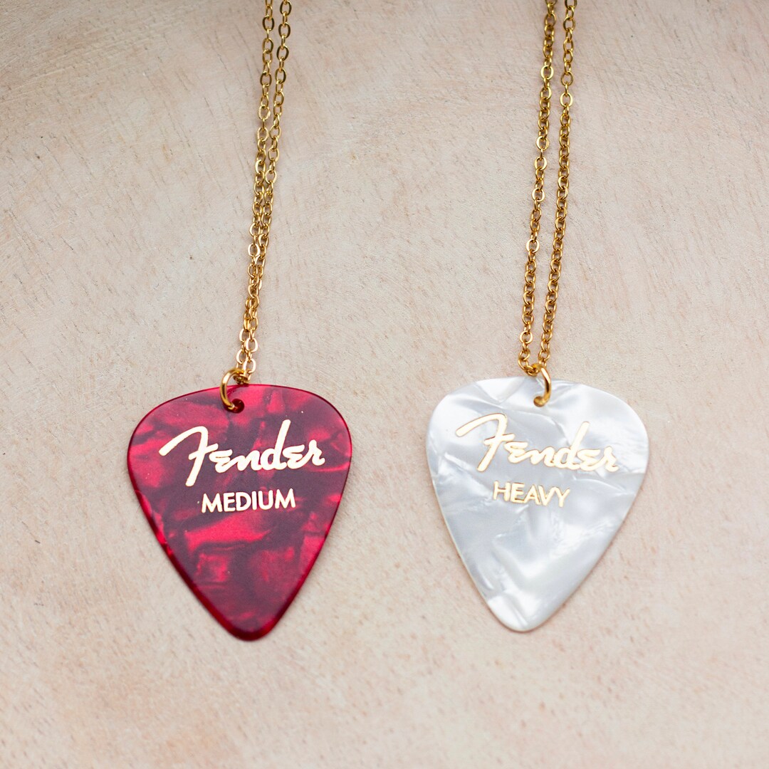 Fender Guitar Pick Necklace Etsy