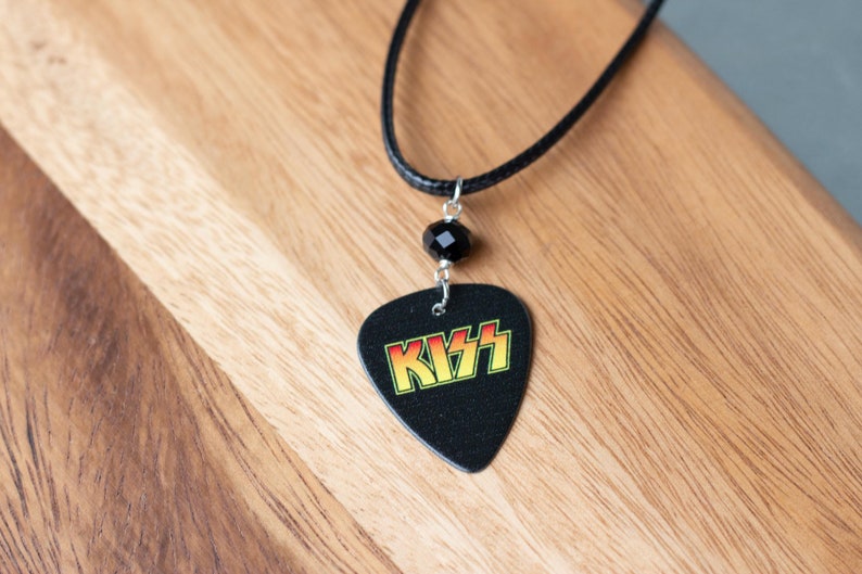 KISS Guitar Pick Necklace, Rock Band Jewelry Etsy