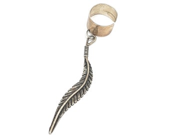 Navajo Sterling Silver Feather Design Ear Cuff
