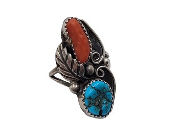 Douglas Etsitty Navajo Feather Ring Two-tone 925 Sterling