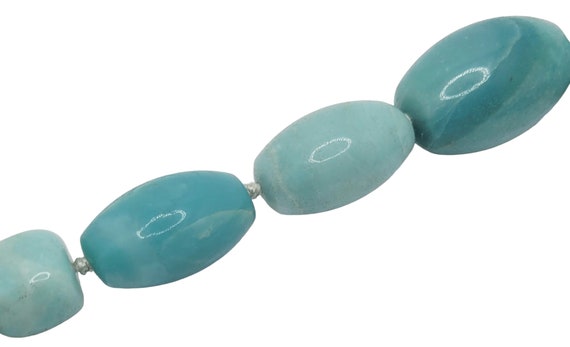 Aquamarine Blue Beryl Graduated Bead Necklace 925… - image 4