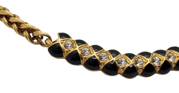 Vintage Swarovski Art Deco Necklace Gold Tone Cle… - image 4