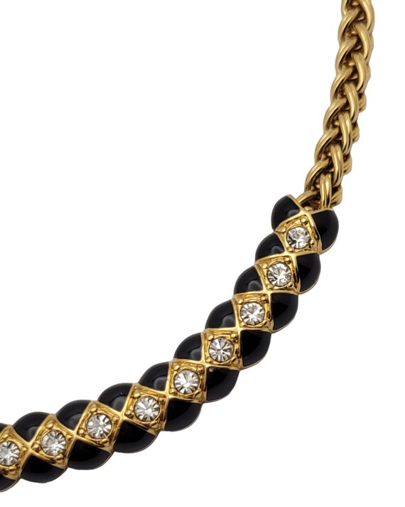Vintage Swarovski Art Deco Necklace Gold Tone Cle… - image 5