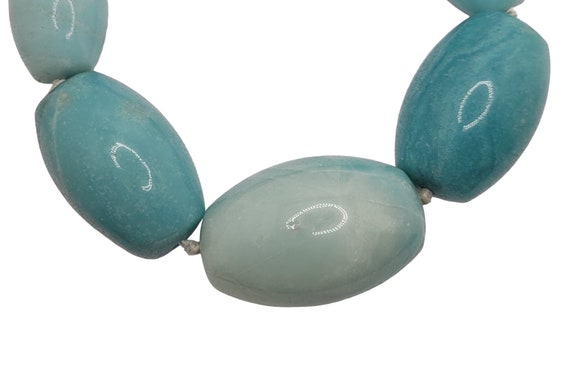 Aquamarine Blue Beryl Graduated Bead Necklace 925… - image 2