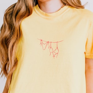 Bikini Tee, Bikini Tshirt, Shirt for Summer, 100% Cotton Tshirt, Comfort Colors, Trendy Girl Shirt