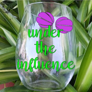 Under the Influence Stemless Wine Glass, Disney Wine Glass, Disney Inspired Wine Glass, Ariel Wine Glass, Little Mermaid Wine Glass