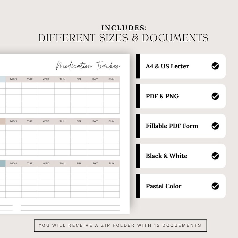 Medication Tracker for Nurses, Carers &amp; Patients, Printable Medication ...