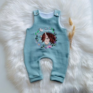 Romper waffle jersey embroidery motif horse baby girl