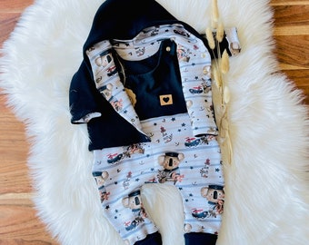 Romper jacket baby boy koala bear scarf knot hat beanie