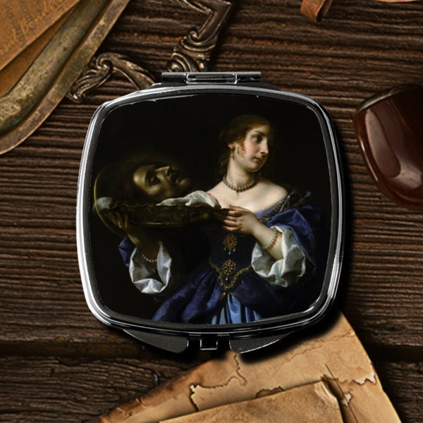 Dark Academia Compact Mirror - Creepy Vintage Painting, Aesthetic Makeup Accessory, Unique Gift for Her