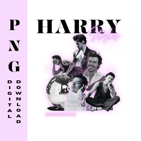 Harry Styles Vintage for Light PNG / SVG / Descarga digital / DTF / Pegatinas de vinilo imprimibles / Sublimación / Merch / Fondo transparente