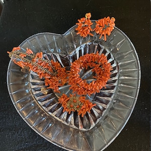 1930s Early Miriam Haskell Frank Hess Italian Branch Coral Set