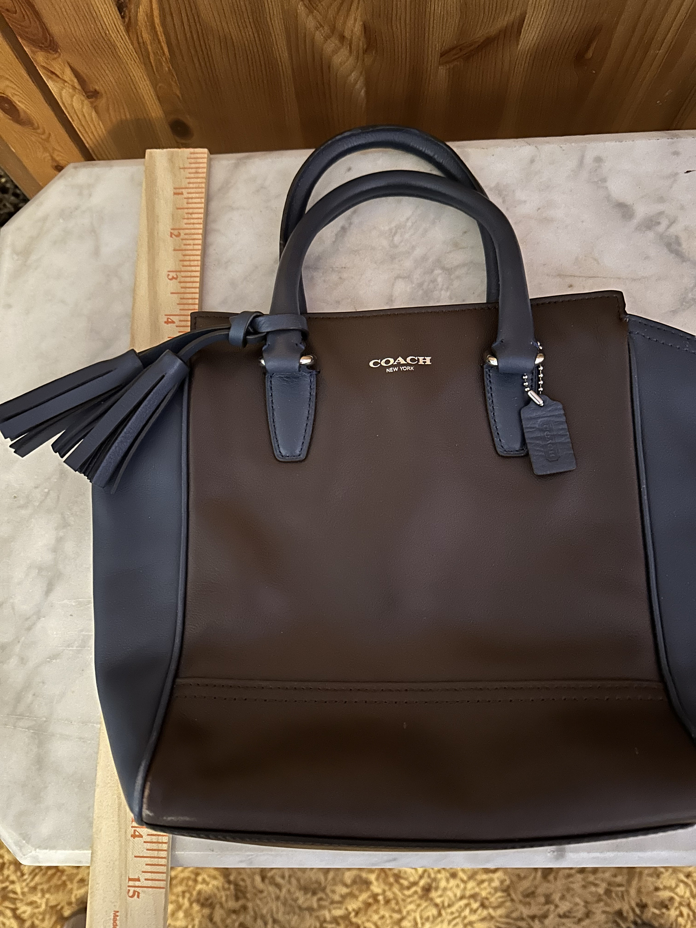 Vintage Coach Navy and Brown Crossbody Handbag/purse (legacy??) - Etsy