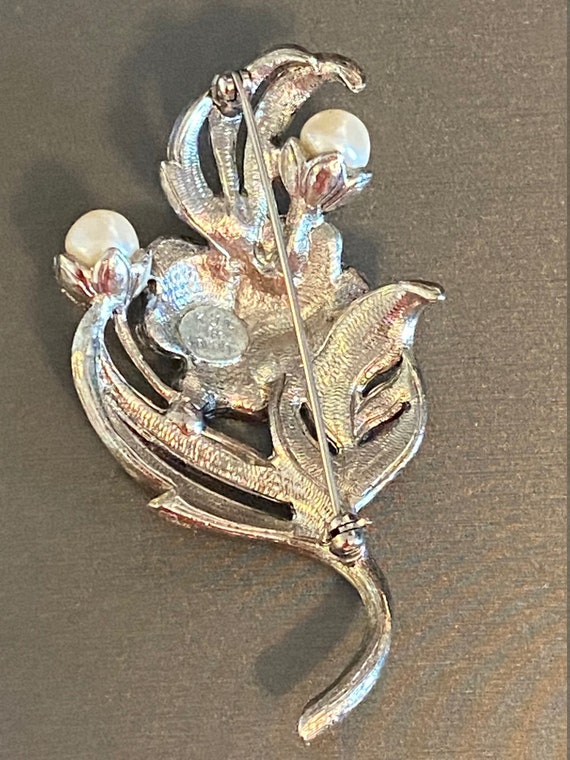 Vintage Kenneth J Lane (KJL) AVON  Marcasite Flor… - image 3