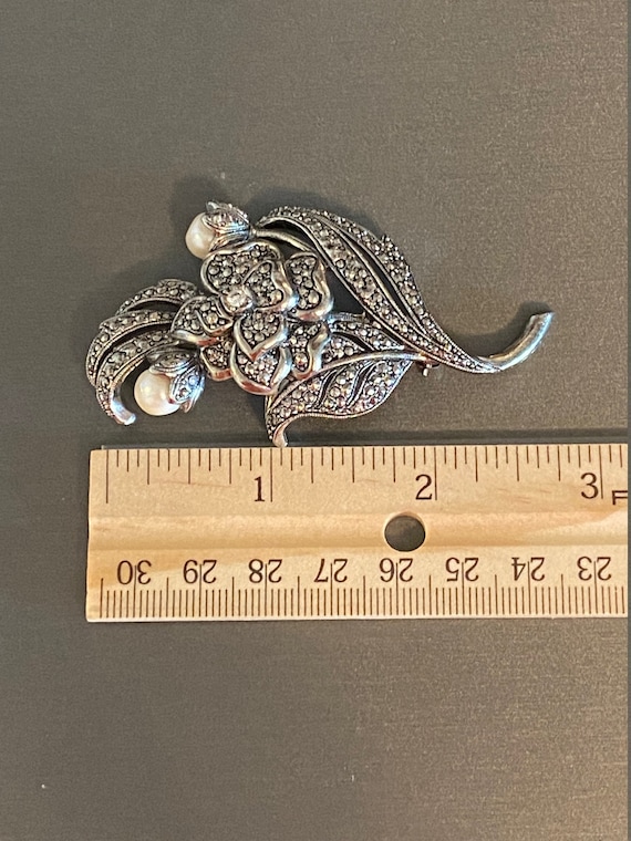 Vintage Kenneth J Lane (KJL) AVON  Marcasite Flor… - image 5