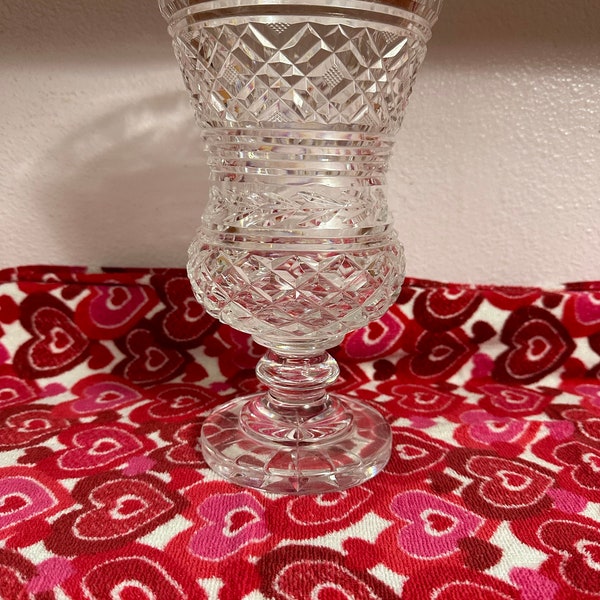 Footed Crystal Vase Etsy