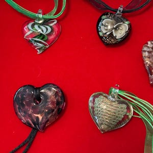 Valentine Heart Art Glass Pendants