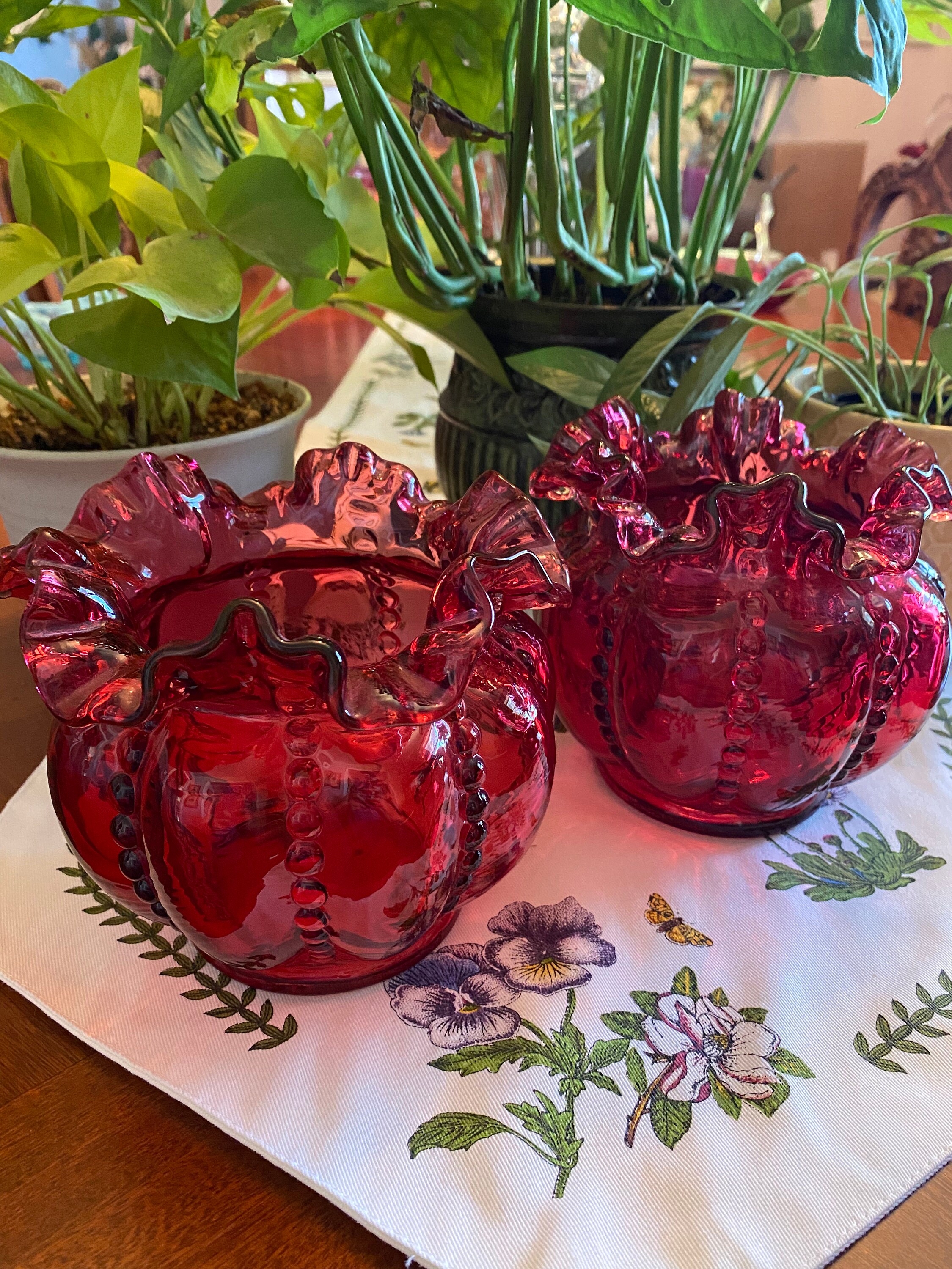 フェントンの手吹きガラスの花瓶 1900年頃 希少 - Etsy 日本