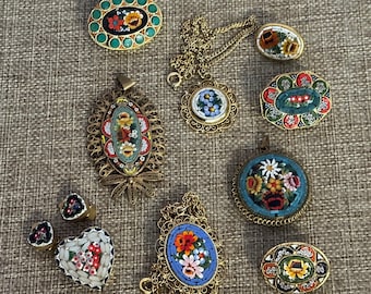 Vintage and Antique Italian Millefiori Necklaces and Pendants