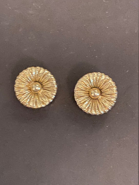 1960s Bergere Button Clip-On Earrings