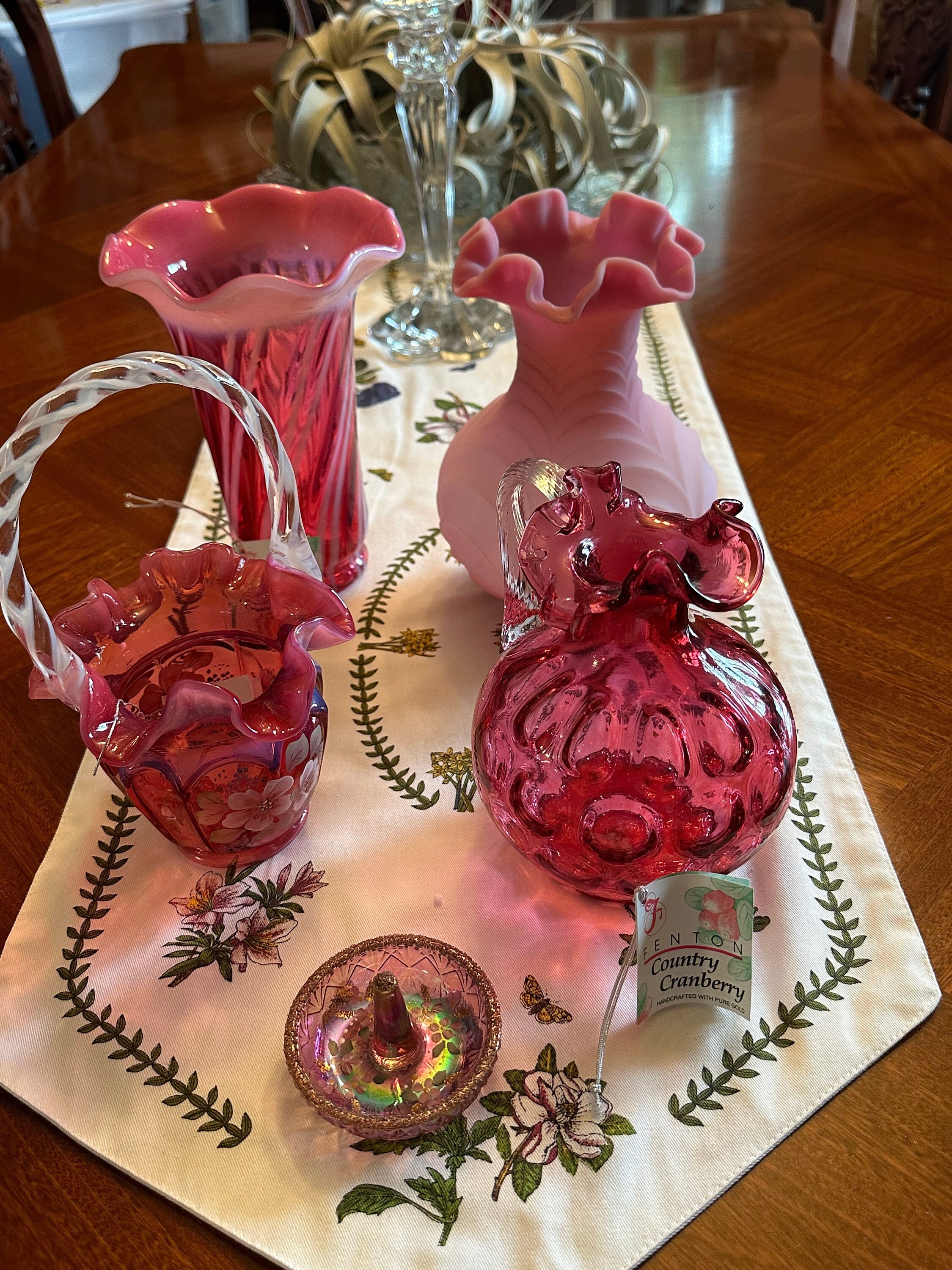 フェントン　ミニバスケット　アメリカ　ヴィンテージ　アンティーク Fenton glass basket - Etsy 日本