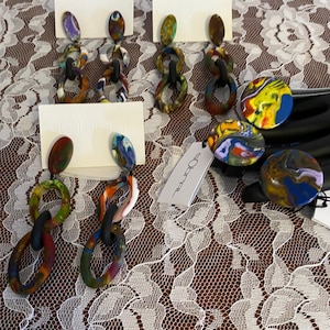 Carlos Sobral Brazil Pollock Earrings and Size 10 Rings