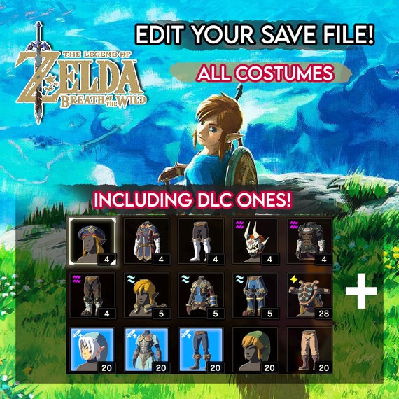 All Costumes DLC Included Zelda BOTW Save File save Editing Etsy